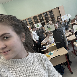 Елизавета Сапронова на педагогической практике